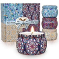 TranquilBliss Scented Candle Set | 4 Pack Soy Wax Candles, 120H Burn Time