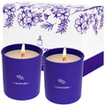 TranquilBliss Lavender Candles - 8 oz Soy Wax, Purple Jar, 2-Pack Gift for Women