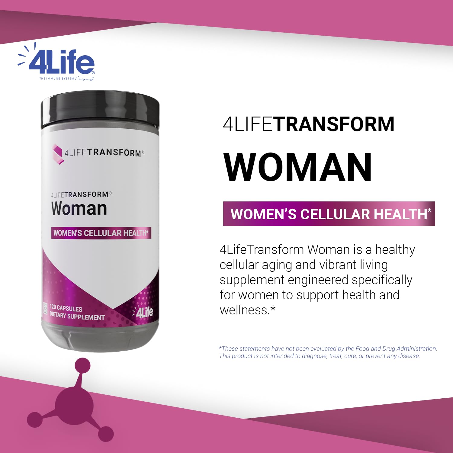 4Life Transform Woman - Velvet Bean & Evening Primrose Capsules for Healthy Skin & Well-Being - 120 Capsules