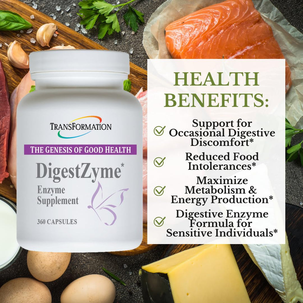 TRANSFORMATION DigestZyme Kids — Gentle Enzymes & Probiotics for Everyday Digestion | 360 Capsules