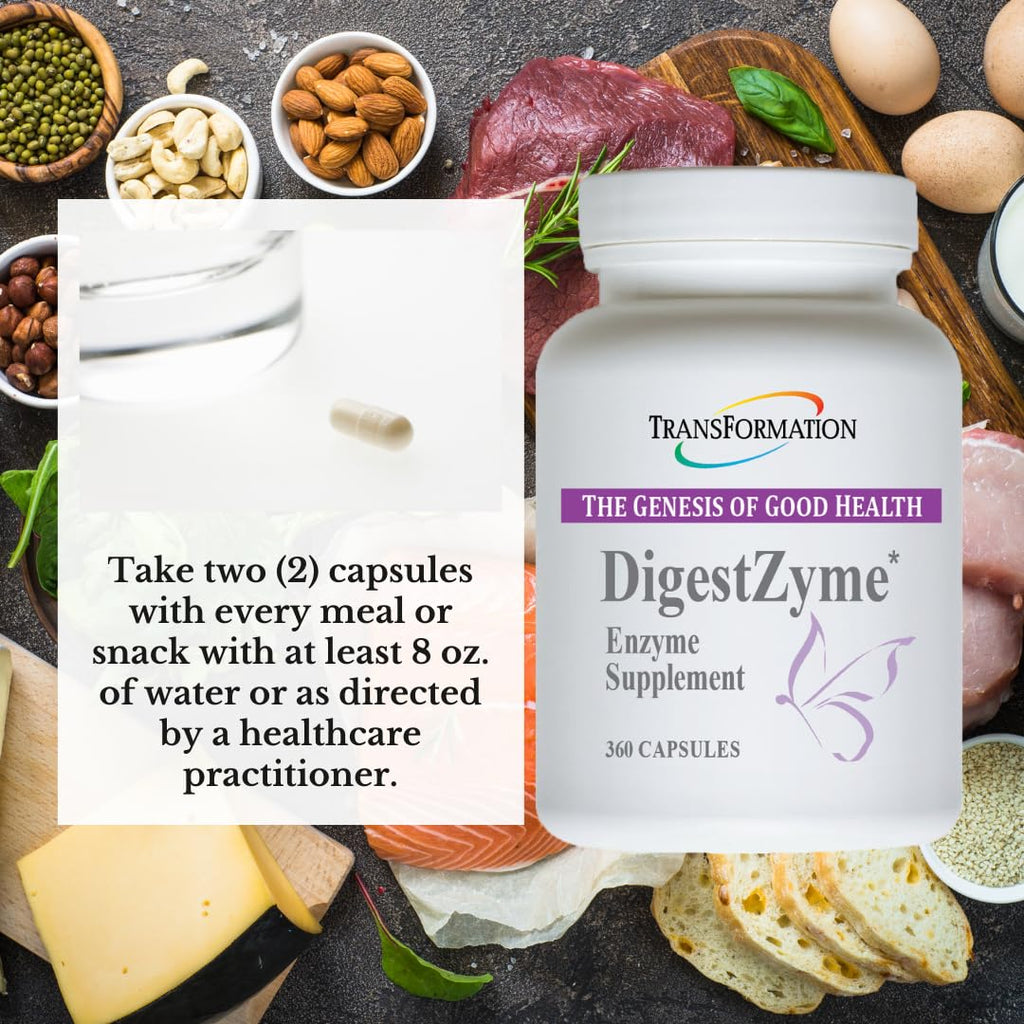 TRANSFORMATION DigestZyme Kids — Gentle Enzymes & Probiotics for Everyday Digestion | 360 Capsules