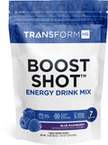 TransformHQ Boost Shot Powder Packets – Blue Raspberry, 7-Pack for Energy