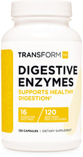 TransformHQ Digestive Enzymes Supplement (120 Capsules) - 16 Enzymes for Healthy Digestion
