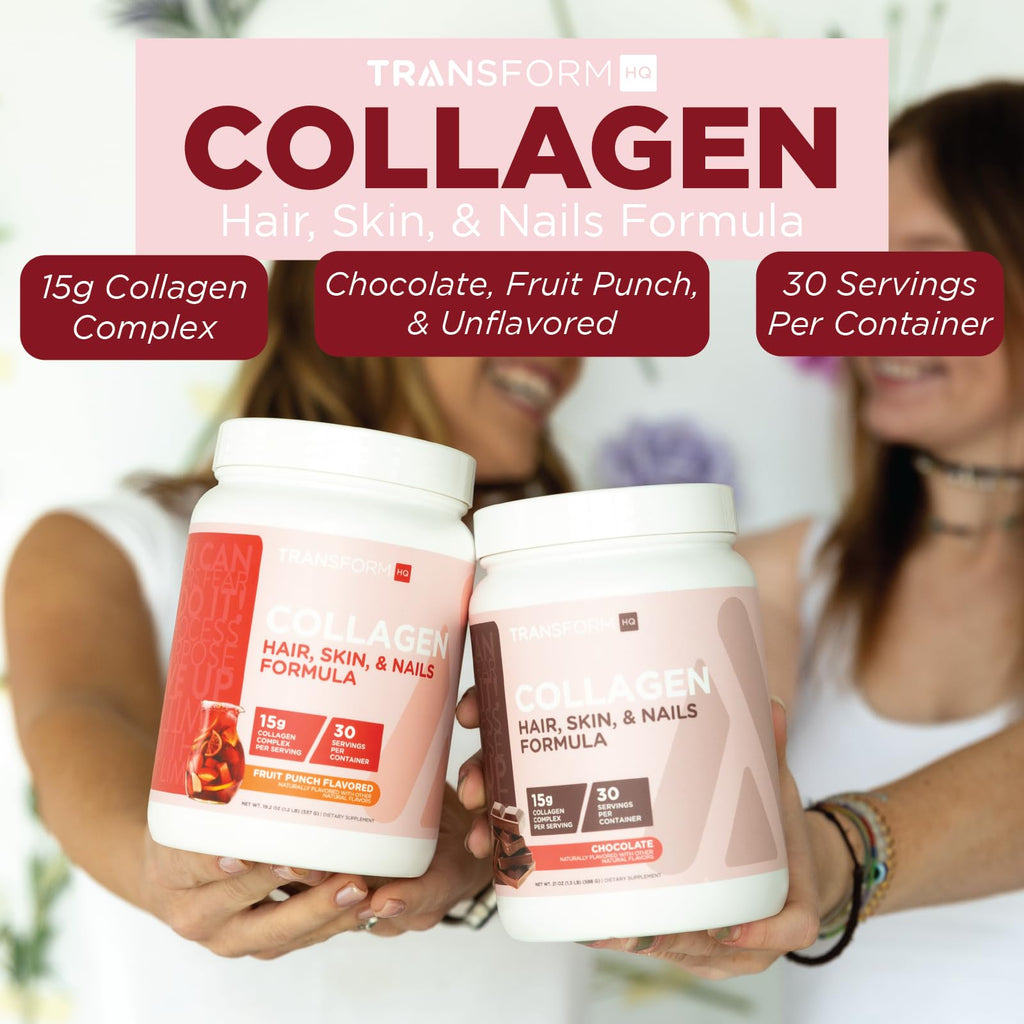 TransformHQ Beauty Collagen (30 Servings) Unflavored - Hair, Skin & Nails Formula