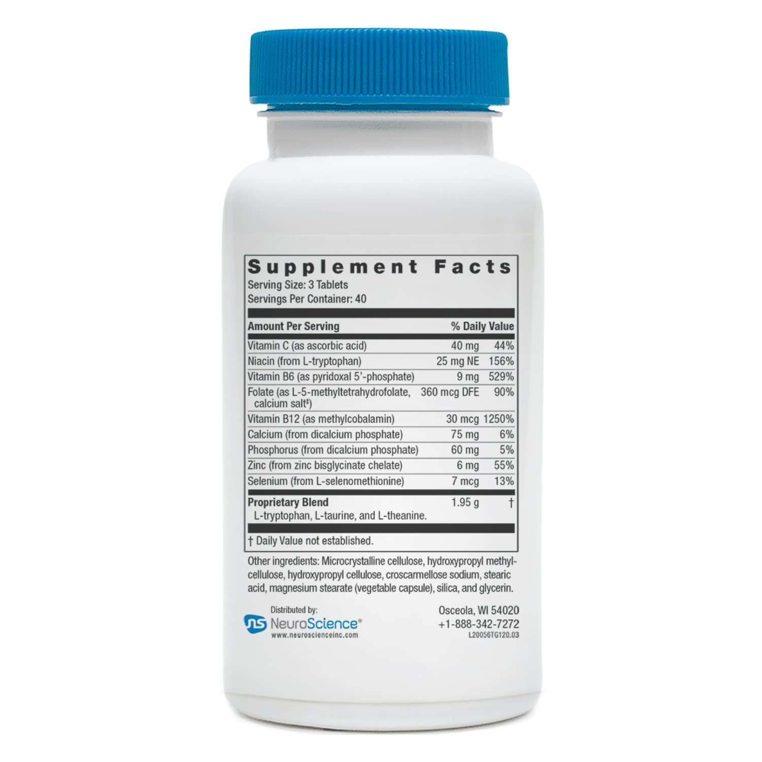 TravaGen Mood Support – L-Tryptophan, L-Theanine & B12 (120 capsules)