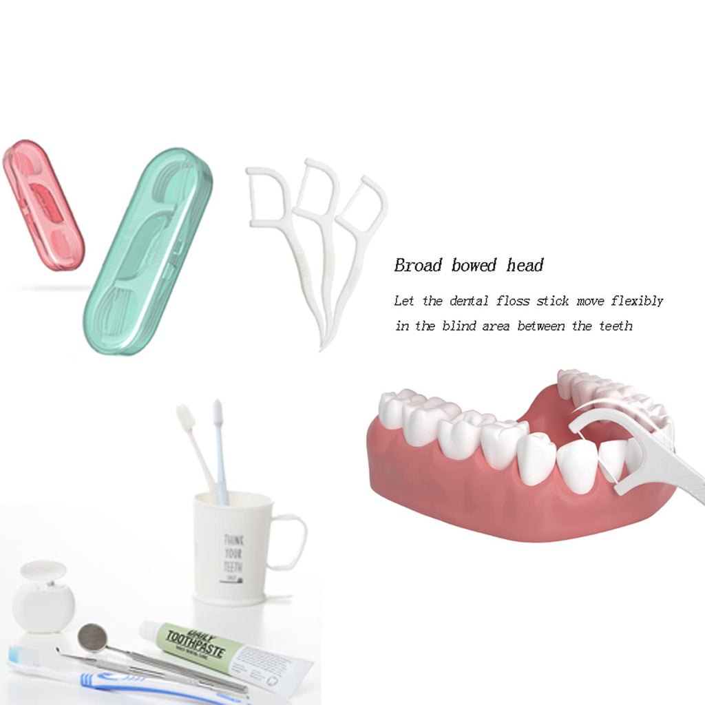 High Toughness Dental Floss Picks 40 Pcs with 4 Storage Cases – Travel, Family, Hotel Use