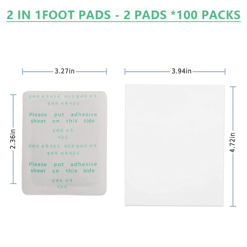 100Pads Natural Bamboo Vinegar Ginger Foot Pads – Travel or Home Use