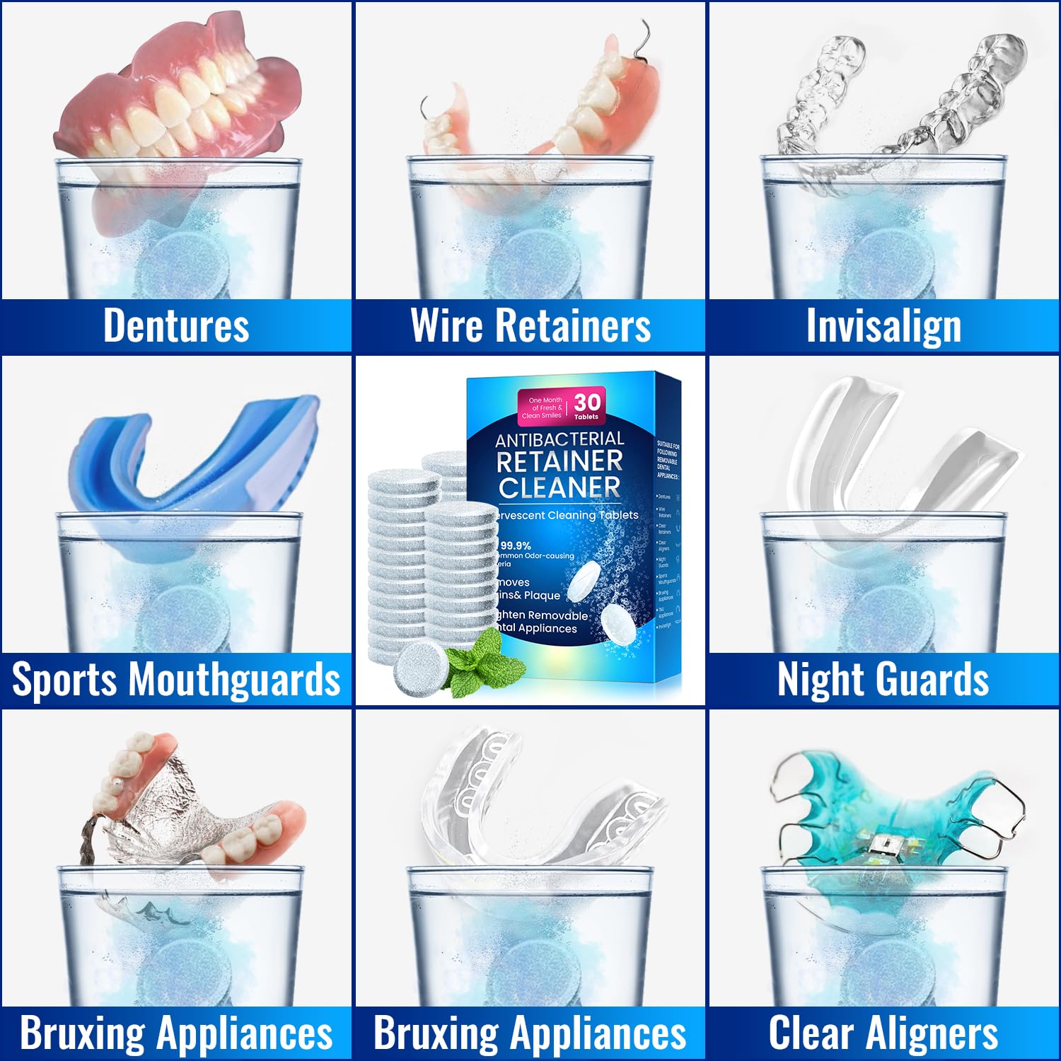 Retainer Cleaner Tablets for Invisalign - 120 Sulphate-Free Kit