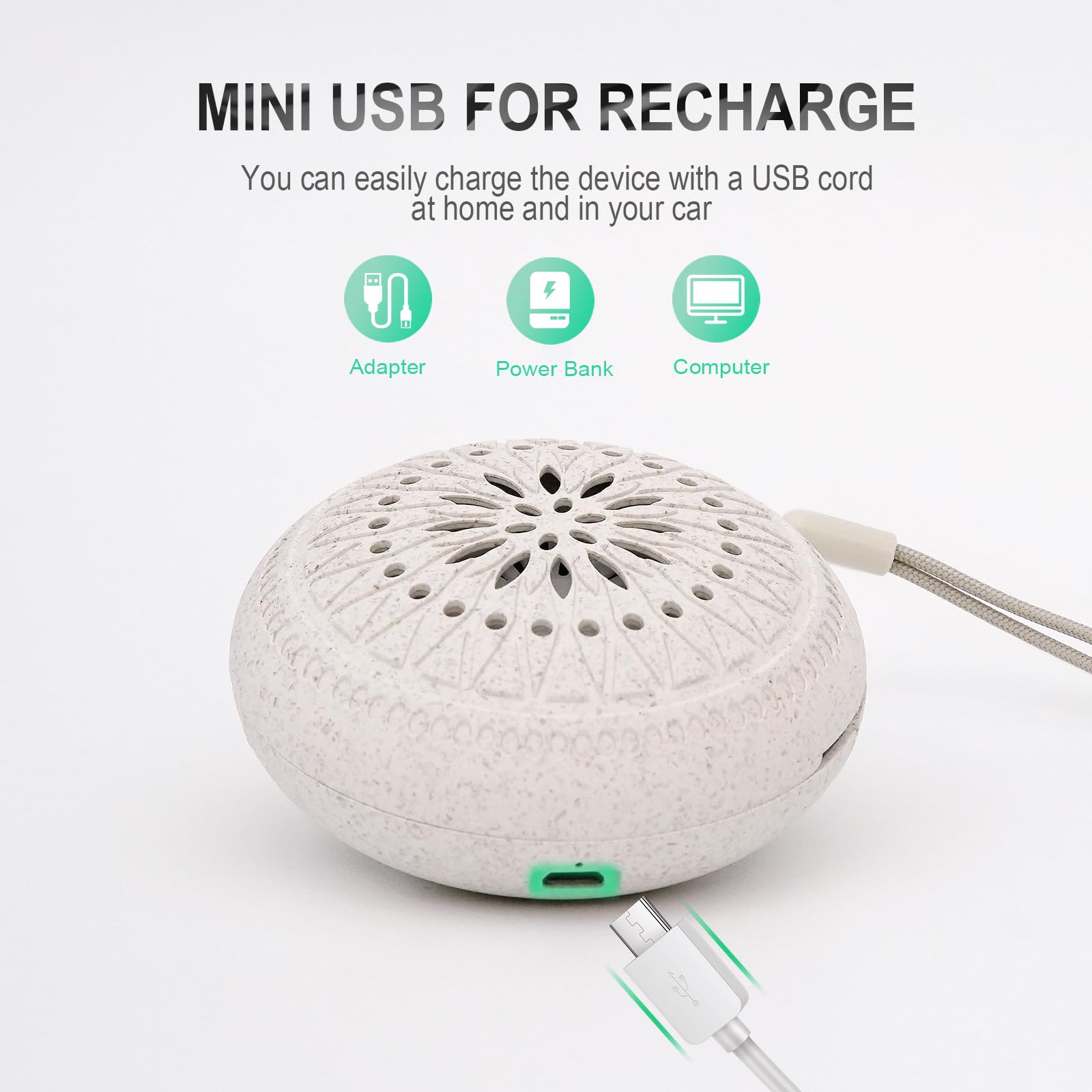 Travel Sized Portable Mini Diffuser for Essential Oils | Waterless No-Sound Aromatherapy for Bedroom, Office, Car