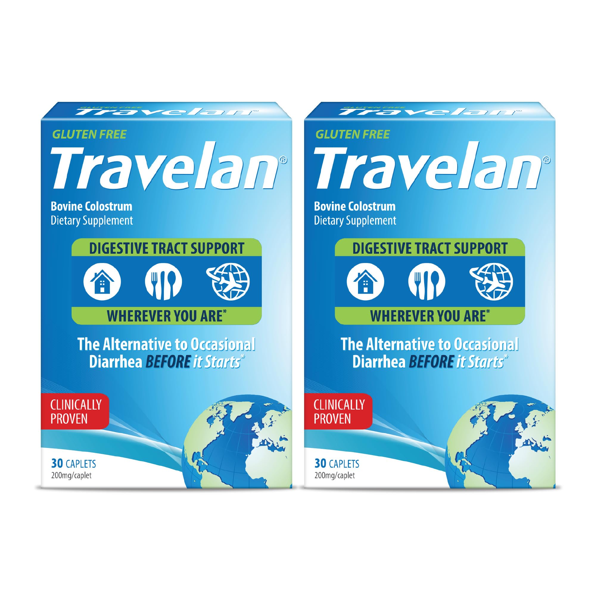 Travelan Anti Diarrhea Pills — Clinically Studied, Drug-Free Traveler’s Diarrhea Prevention, 60 Count