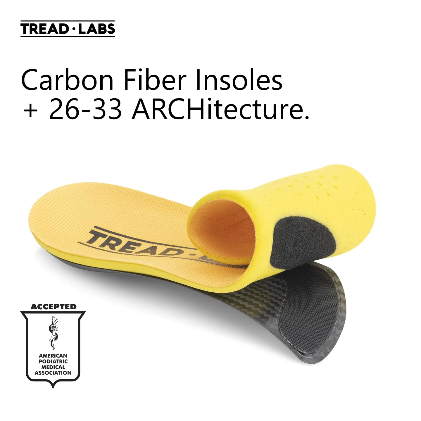 Tread Labs Dash Insoles – Carbon Fiber Arch Support for Men & Women
