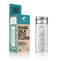 TreeBird Pure Silk Eco Floss – 33yd Silk in Refillable Glass Dispenser (Mint)