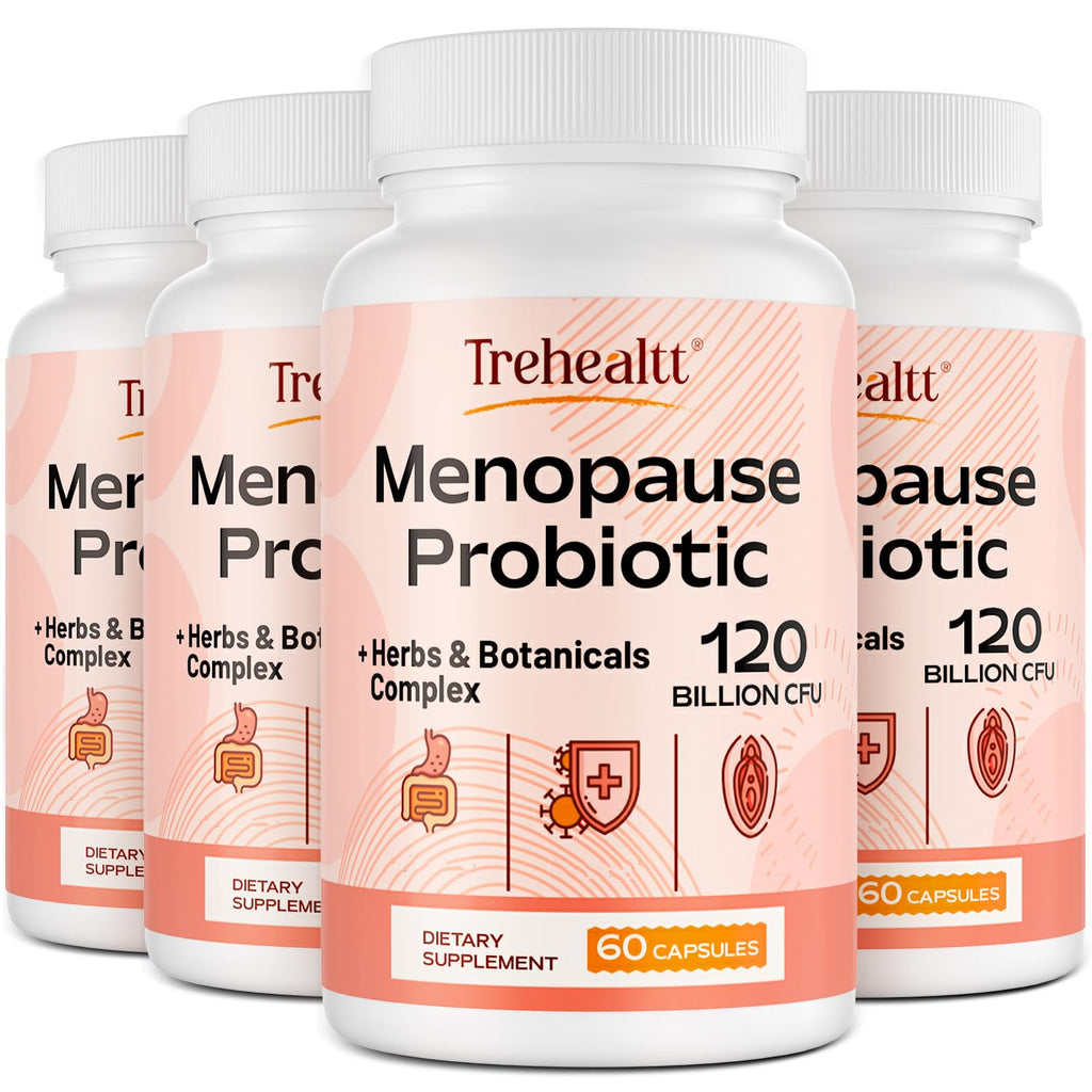 Trehealtt Menopause Probiotic – 120B CFU, 13-in-1 Herbal Complex, 240 Vegan Capsules