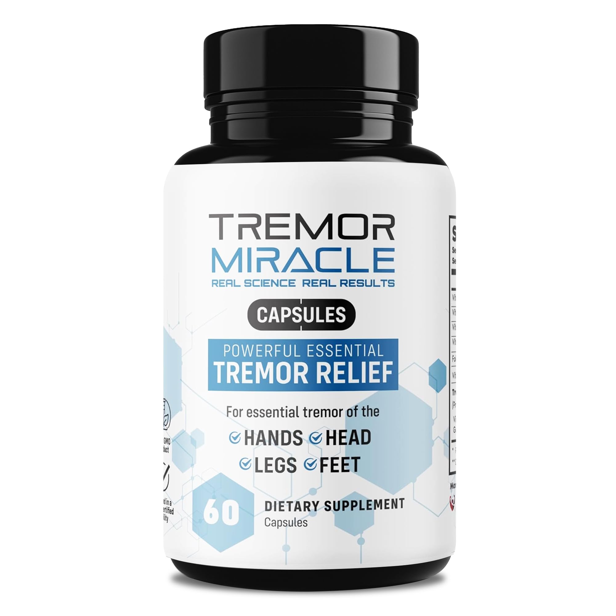 Real Science Tremor Miracle Capsules – Tremor Relief for Adults | TremorStop GABA Vitamins | Made in USA