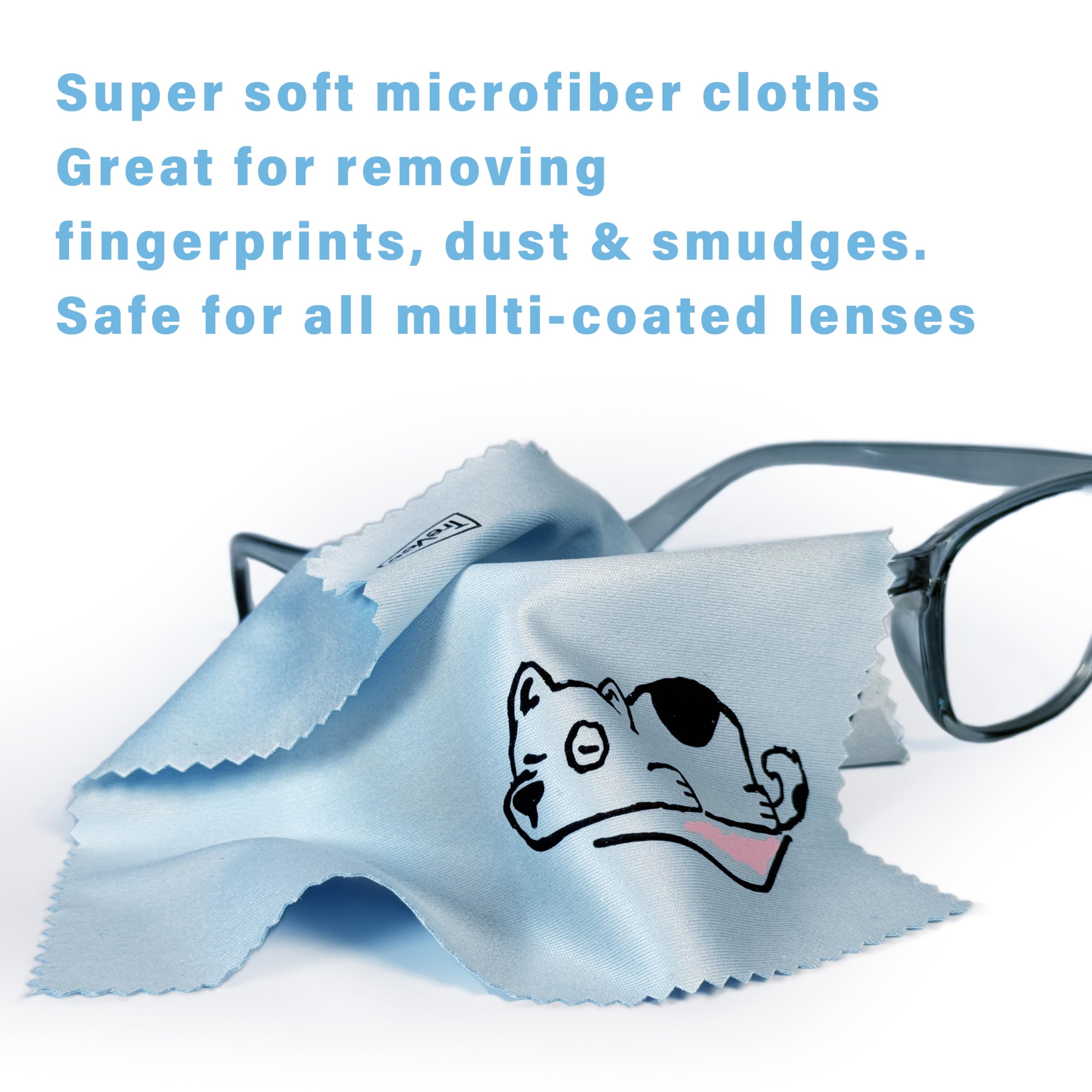 TreVee Microfiber Cleaning Cloths - 10-Pack (6x6) for Glasses, Screens & Lenses | Cute Dog Design