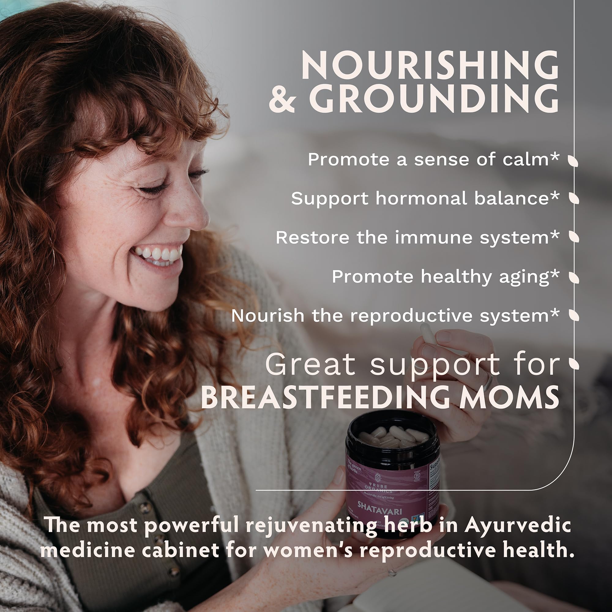 TRIBE ORGANICS Shatavari Organic Supplement – Hormonal Balance & Women's Health | 120 Vegan Capsules