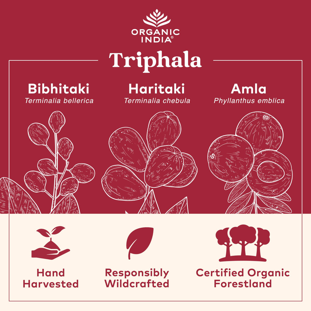 Organic India Triphala Capsules - Digestive & Immune Support, 180 Capsules