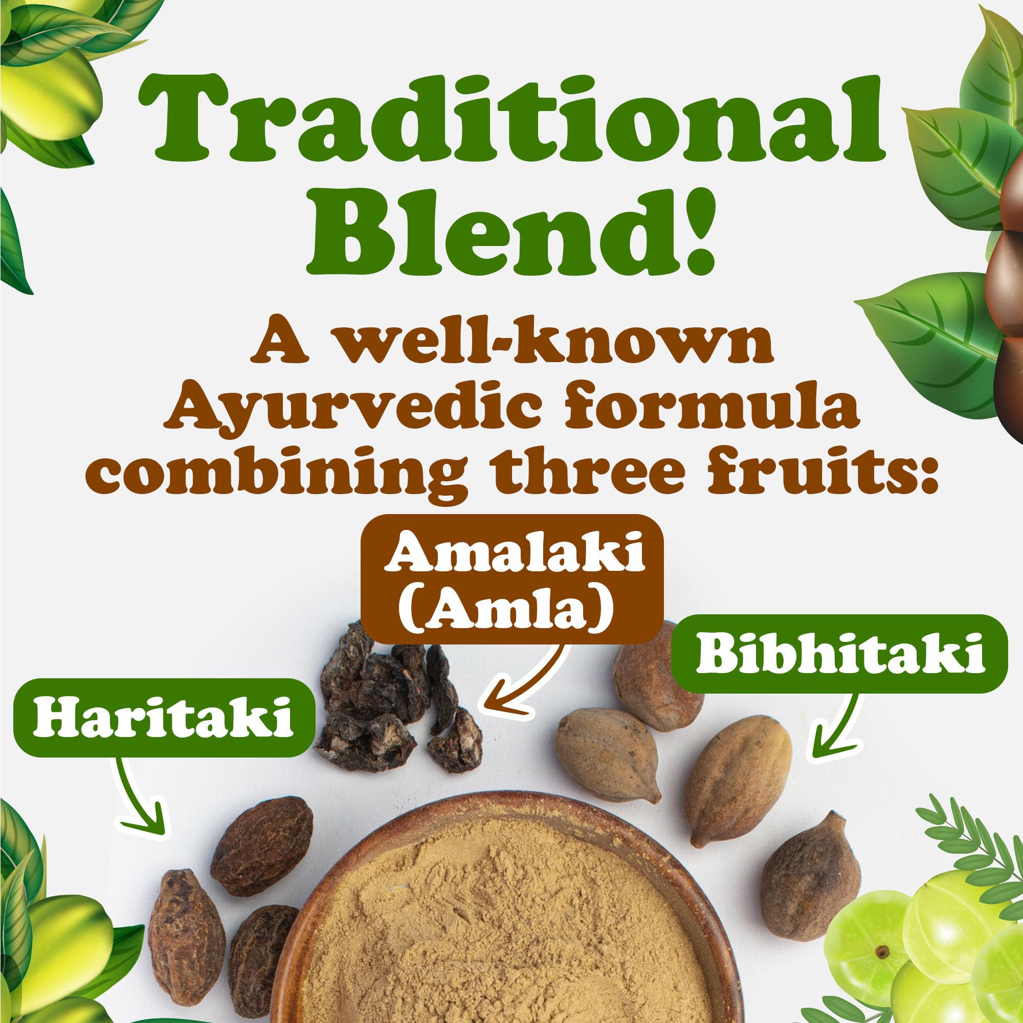 Food to Live Organic Triphala Powder, 1 lb – Amalaki, Haritaki & Bibhitaki