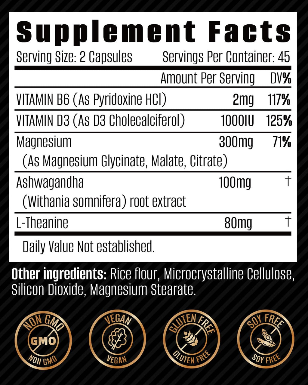 Triple Magnesium Complex 500mg – 7-in-1 Magnesium Supplement with Glycinate, Malate & Citrate | Ashwagandha & L-Theanine | Vegan | Non-GMO | 90 Capsules