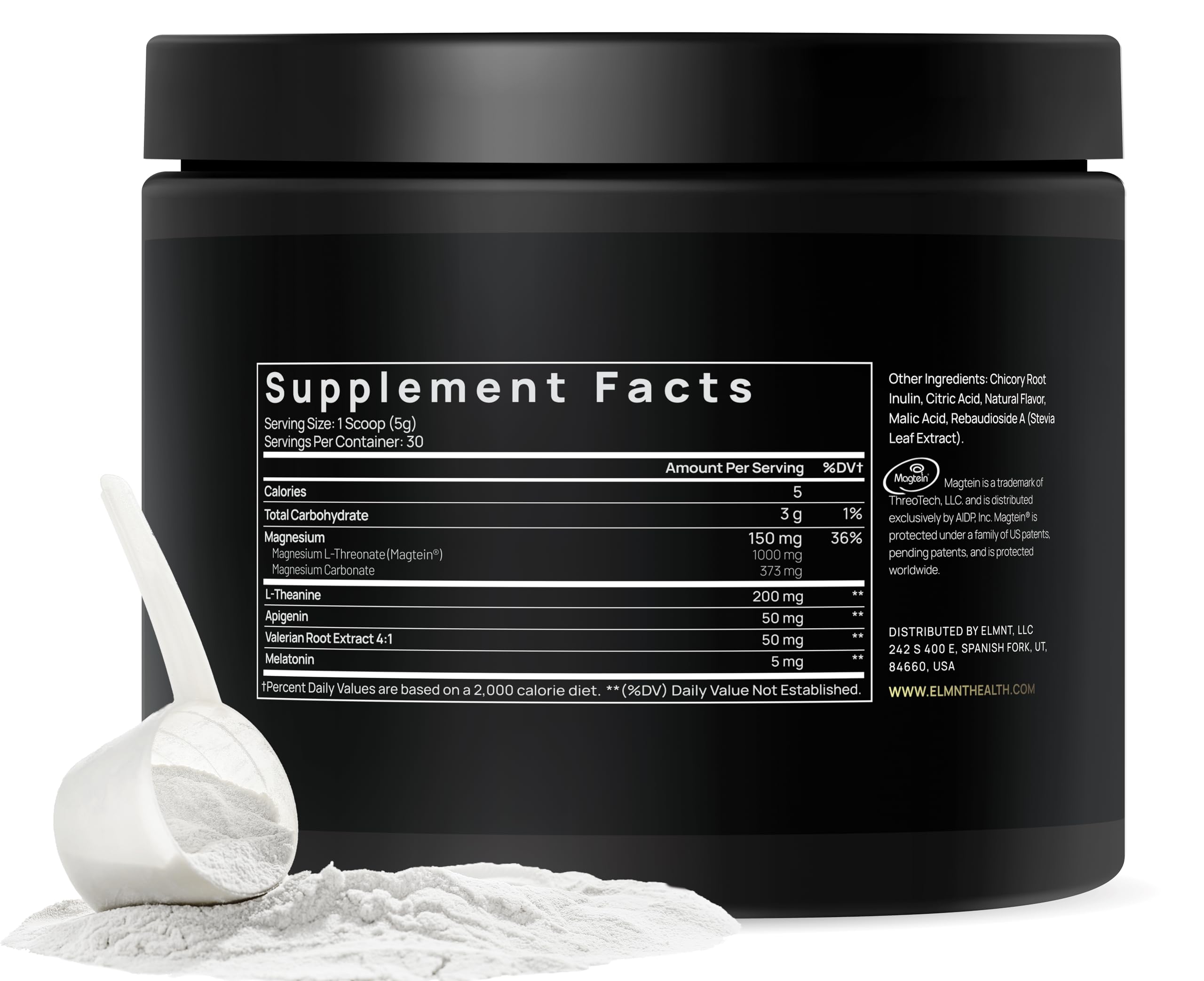 Triple Sleep Magnesium L-Threonate Powder – Magtein Sleep Aid with L-Theanine, Apigenin & Melatonin