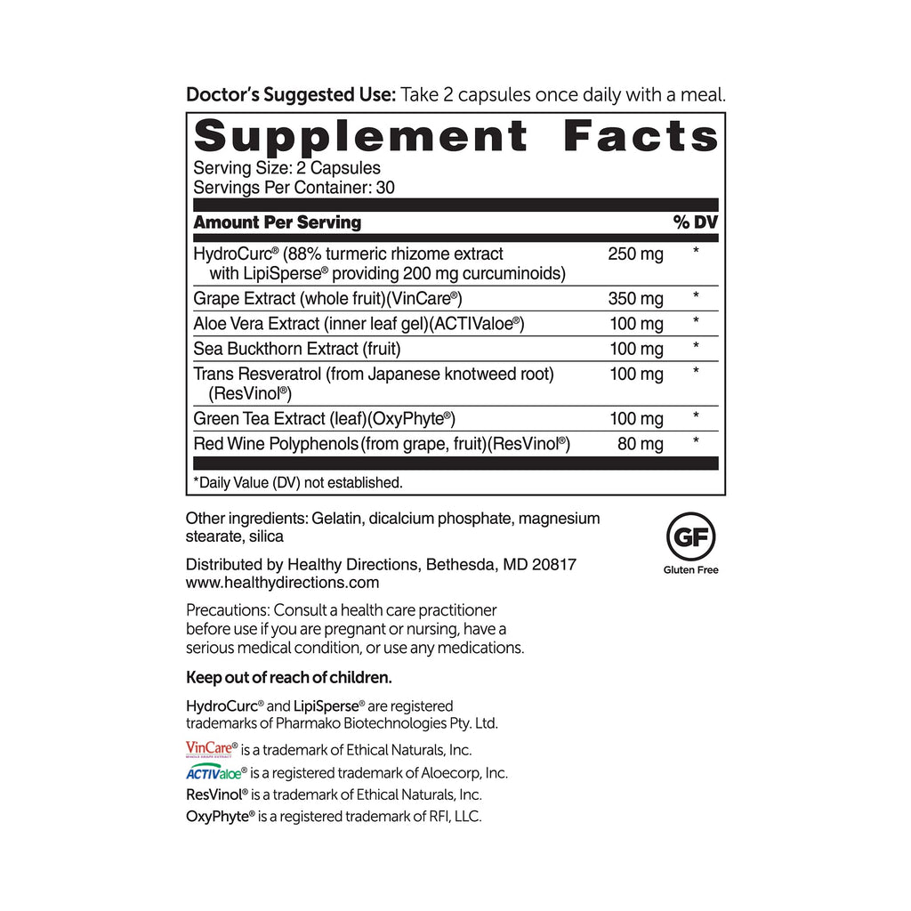 Triveratrol Gold – Healthy Aging Supplement with Resveratrol & Plant Extracts (60 Capsules)