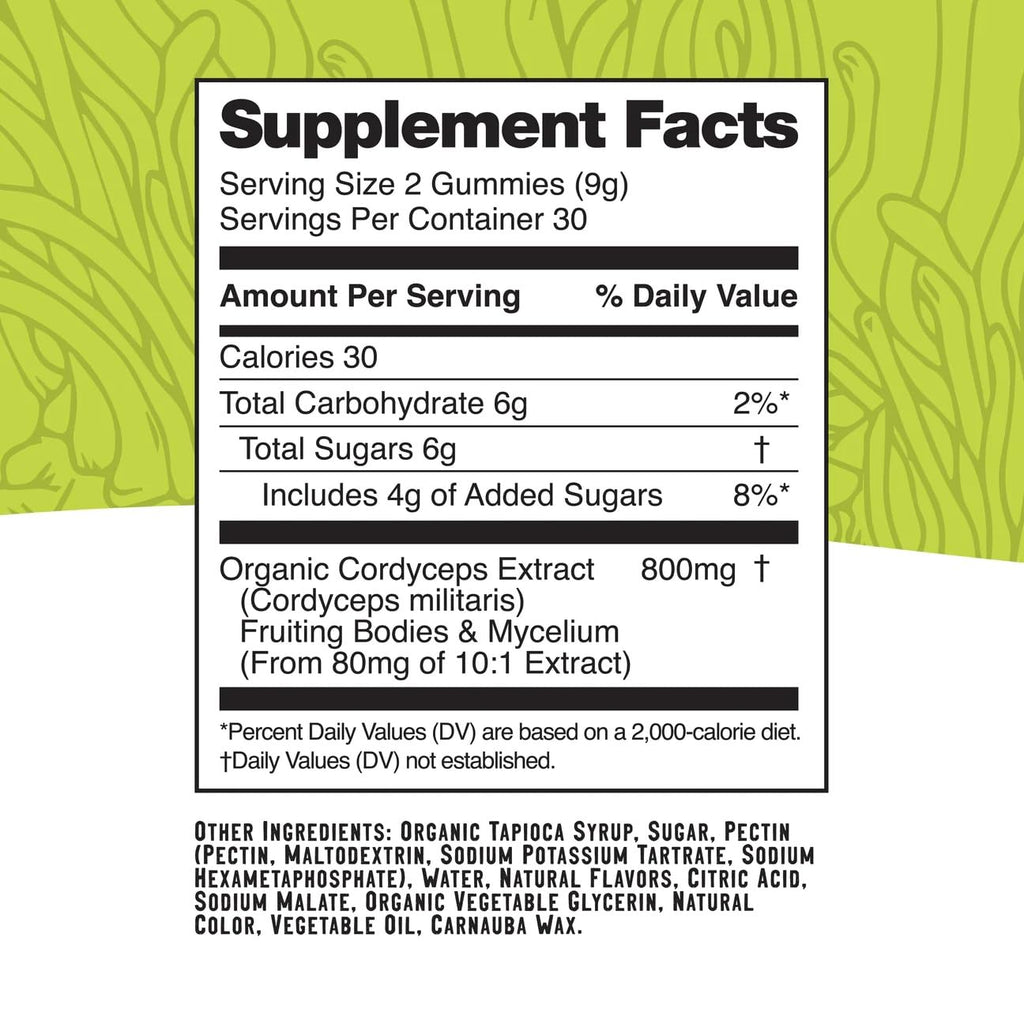 Troomy Boost Cordyceps Gummies – Focus & Active Lifestyle | Lemon Lime | 60 Count