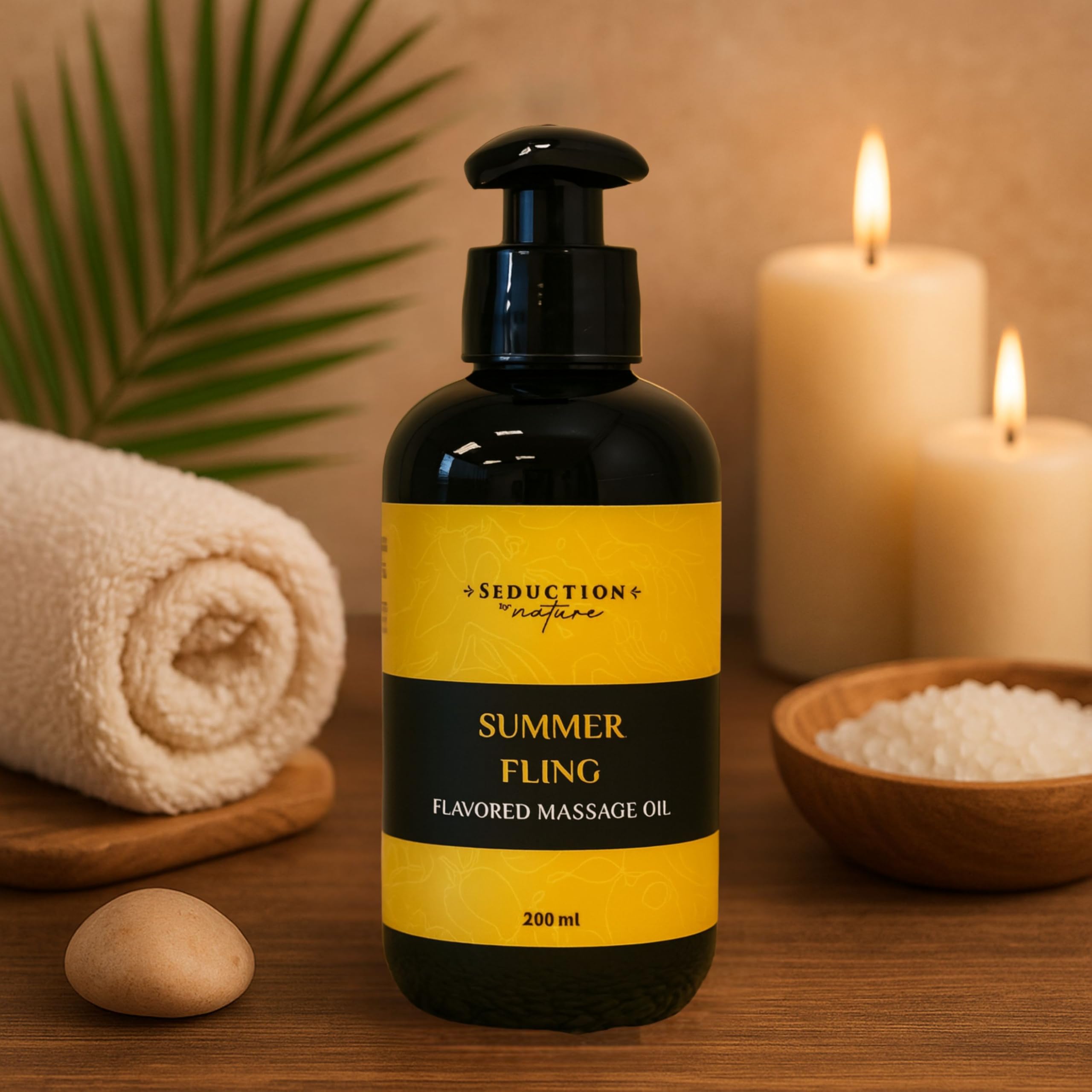 Tropical Flavored Massage Oil – Sensual Body Oil for Couples, Date Night & Relaxing Intimate Care – GMO-Free, Natural Aromatherapy