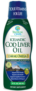 Tropical Oasis Icelandic Cod Liver Oil - 1144mg Omega-3 (Lemon) 90 Servings