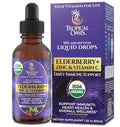 Tropical Oasis USDA Organic Liquid Vitamin Eldeberry Drops with Vitamin C and Zinc for Adults & Kids – 2 Fl Oz