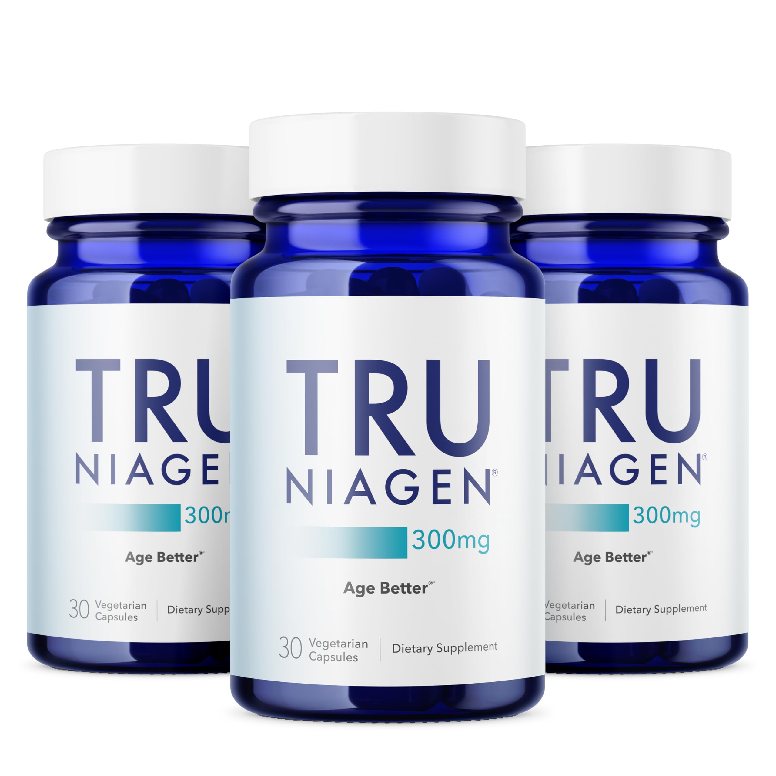 TRU NIAGEN NAD+ Booster – 300mg NR for Cellular Energy, Brain & Muscle Support | 30 Servings (3 Bottles)