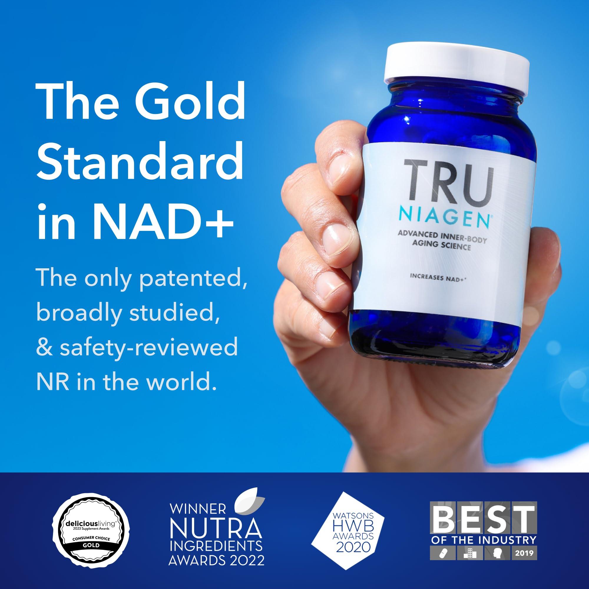 Tru Niagen NAD+ Supplement 300 mg – 2 Bottles, 90 Servings | Cellular Energy, Brain & Muscle