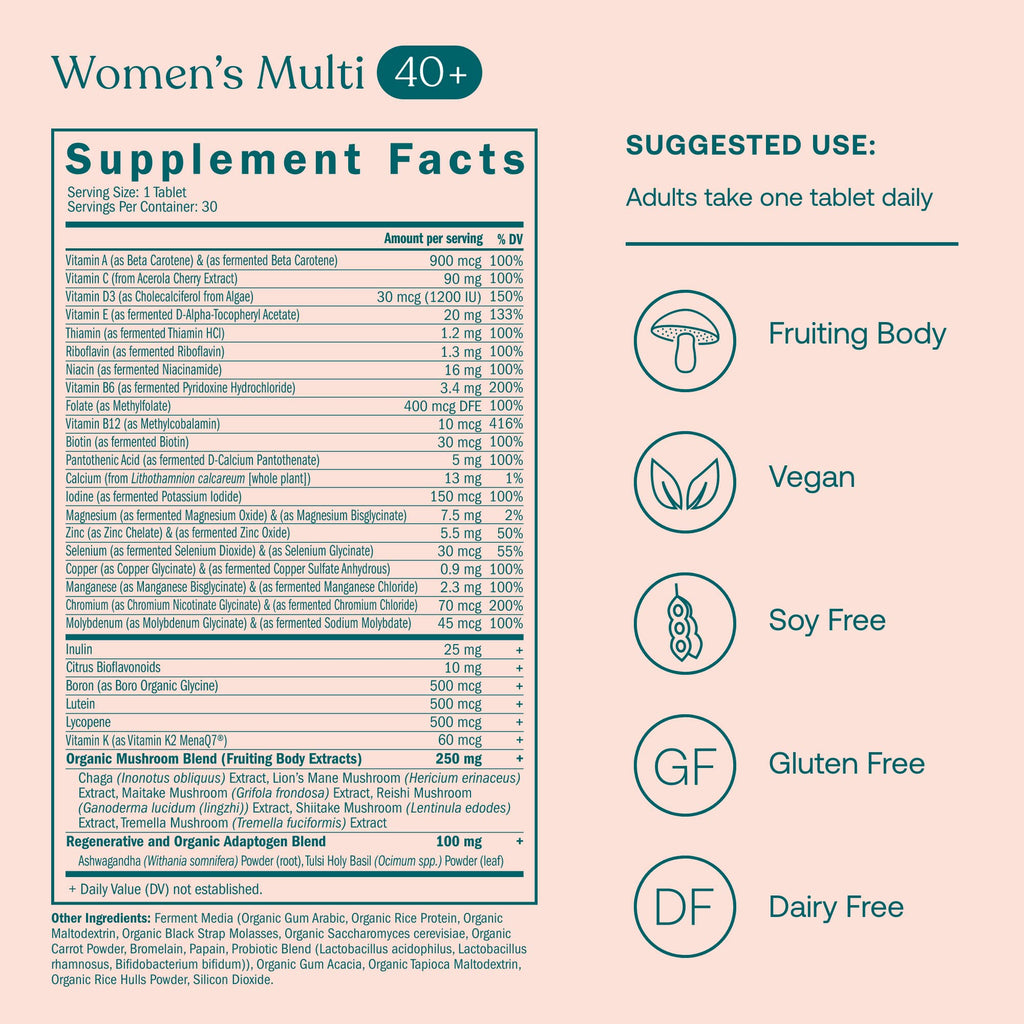 True Grace One Daily Women’s Multivitamin 40+ & Omega-3 Fish Oil Bundle – 30-Day Supply, Gluten Free, Soy Free, Organic
