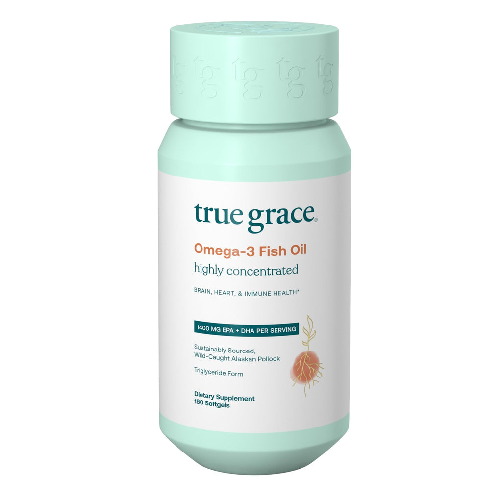 True Grace Omega-3 Fish Oil - 180 Softgels | 1400 mg EPA + DHA | Organic, Gluten Free, Soy Free