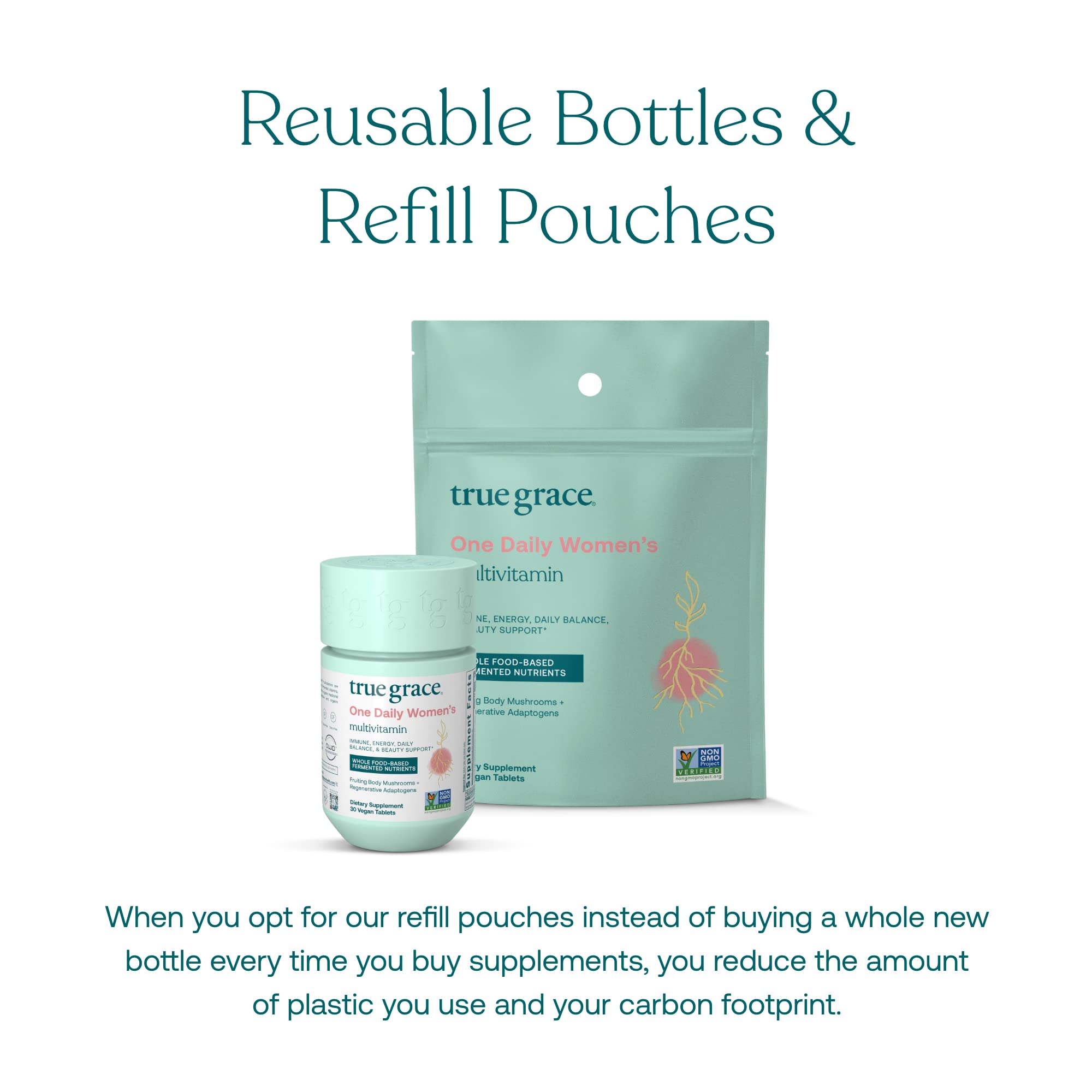 True Grace One Daily Women's Multivitamin & Probiotic - 30-Day Supply | Gluten Free & Organic