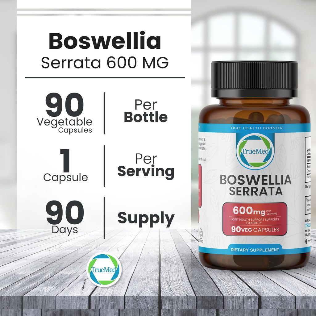 TRUEMED Boswellia Serrata 600mg – 65% Boswellic Acid | Joint Support, Mobility