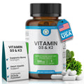 TRUEMED Vitamin D3 & K2 Supplement – 5000 IU D3 + 90 mcg K2 MK7 | 120 Veggie Capsules