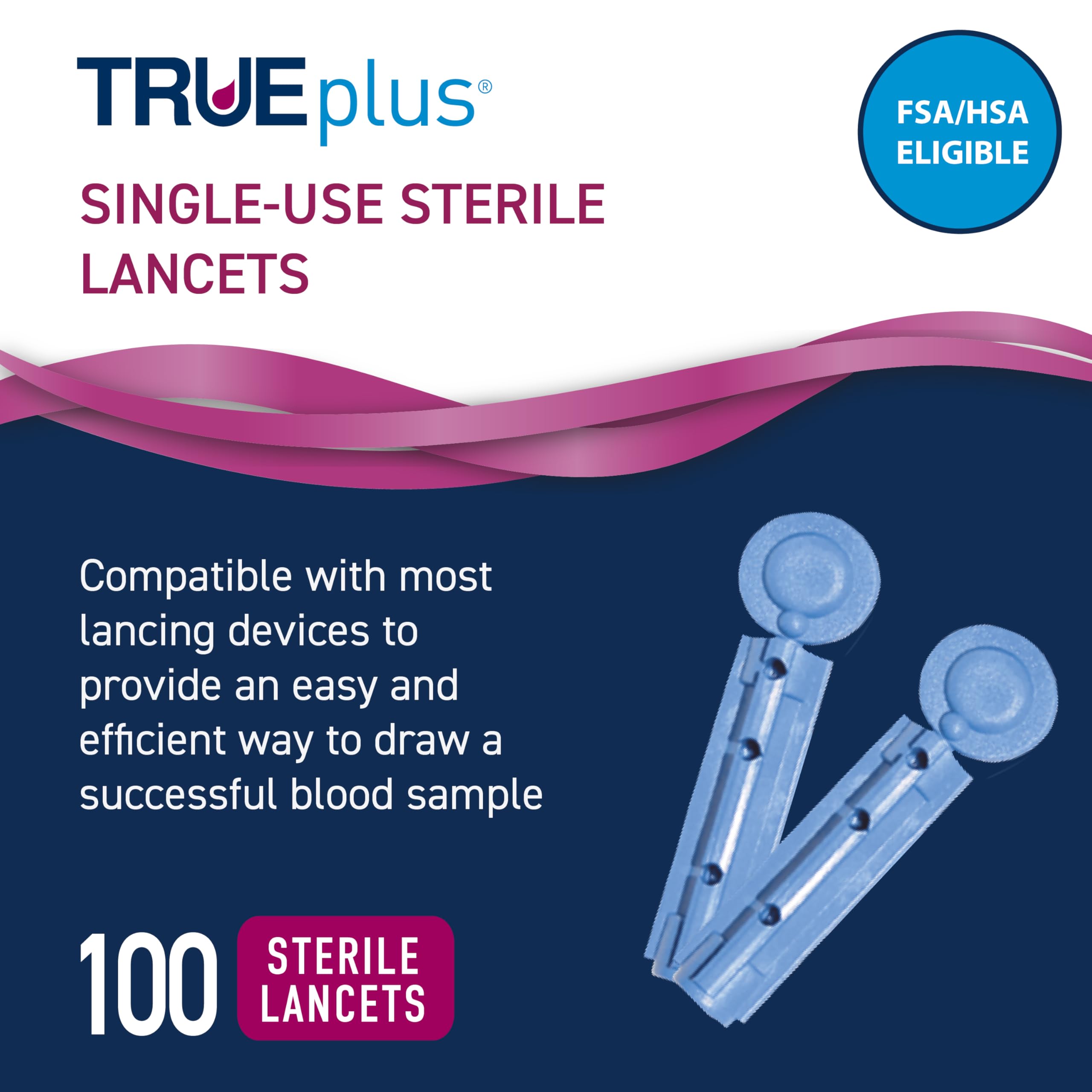 TRUE METRIX 100ct Test Strips + 100ct TRUEplus 30g Lancets | Self-Monitoring Blood Glucose Kit