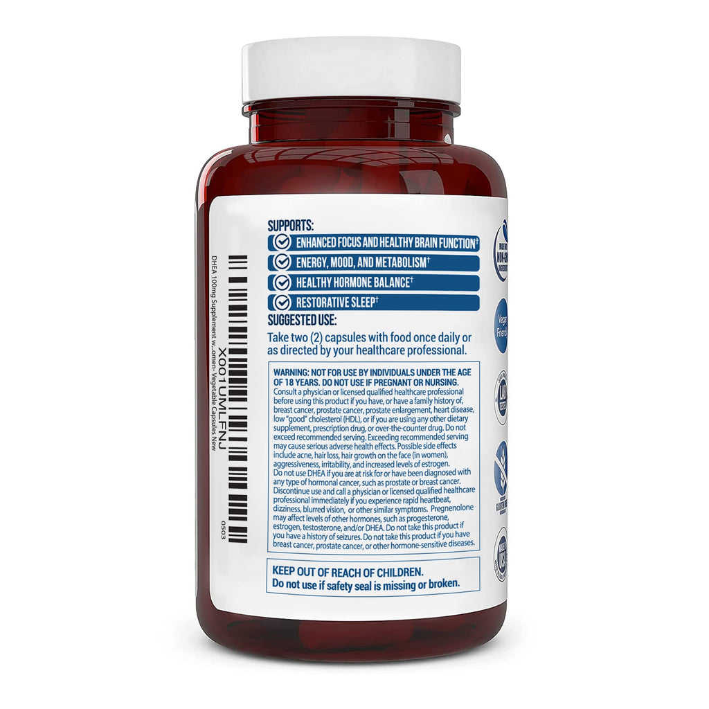 Truevantage Nutrition DHEA 100mg + Pregnenolone 60mg – Hormone Balance & Energy (Veggie Capsules)