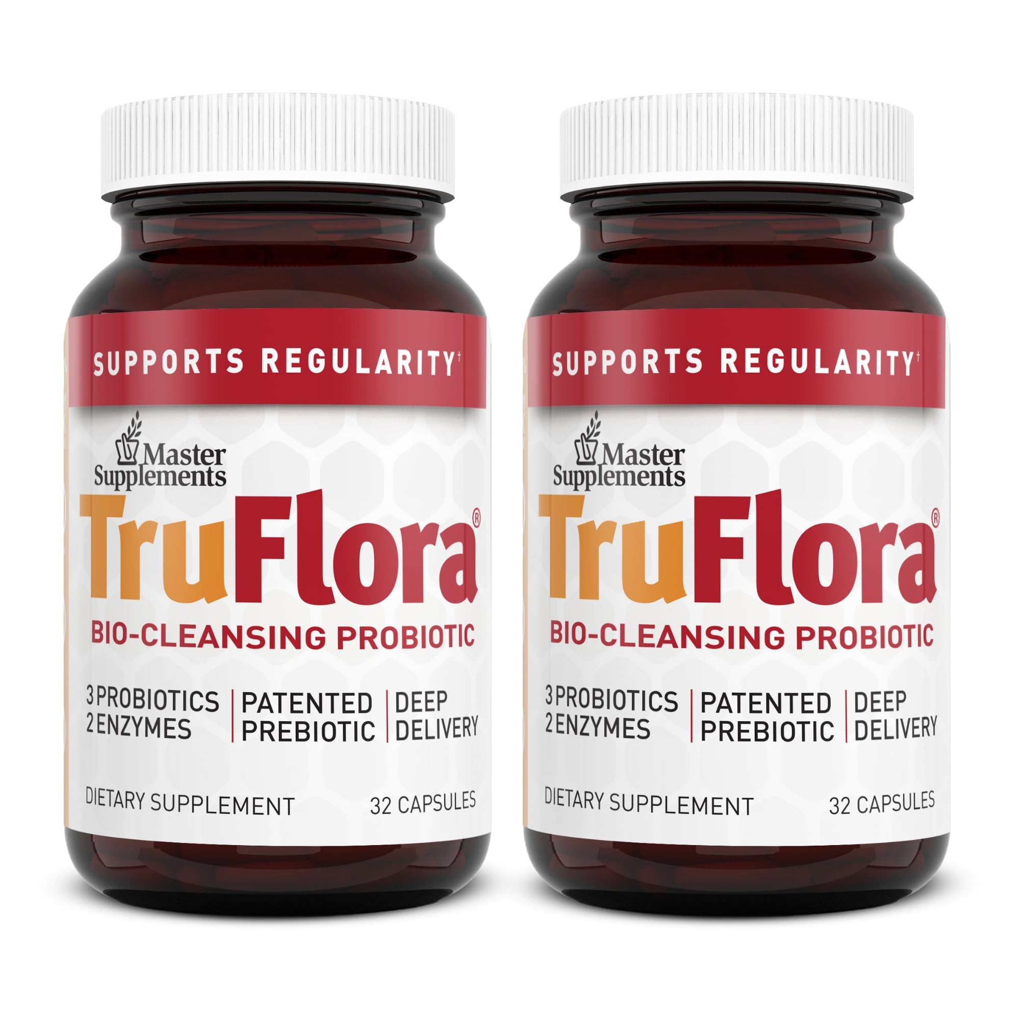 TruFlora Master Supplements – Probiotic & Enzyme Blend for Gut Health & Energy (64 Servings, Gluten Free)