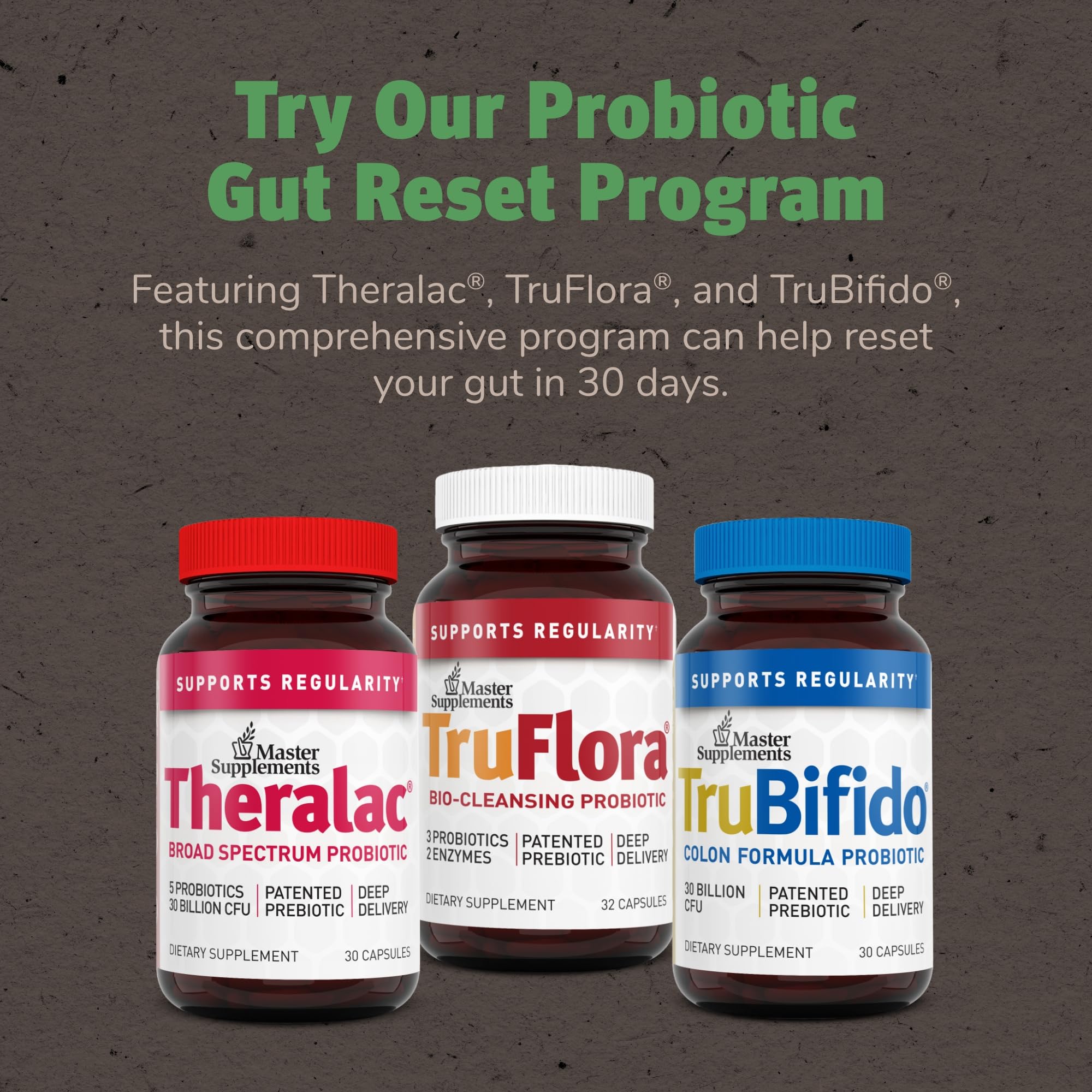 TruFlora Master Supplements – Probiotic & Enzyme Blend for Gut Health & Energy (64 Servings, Gluten Free)