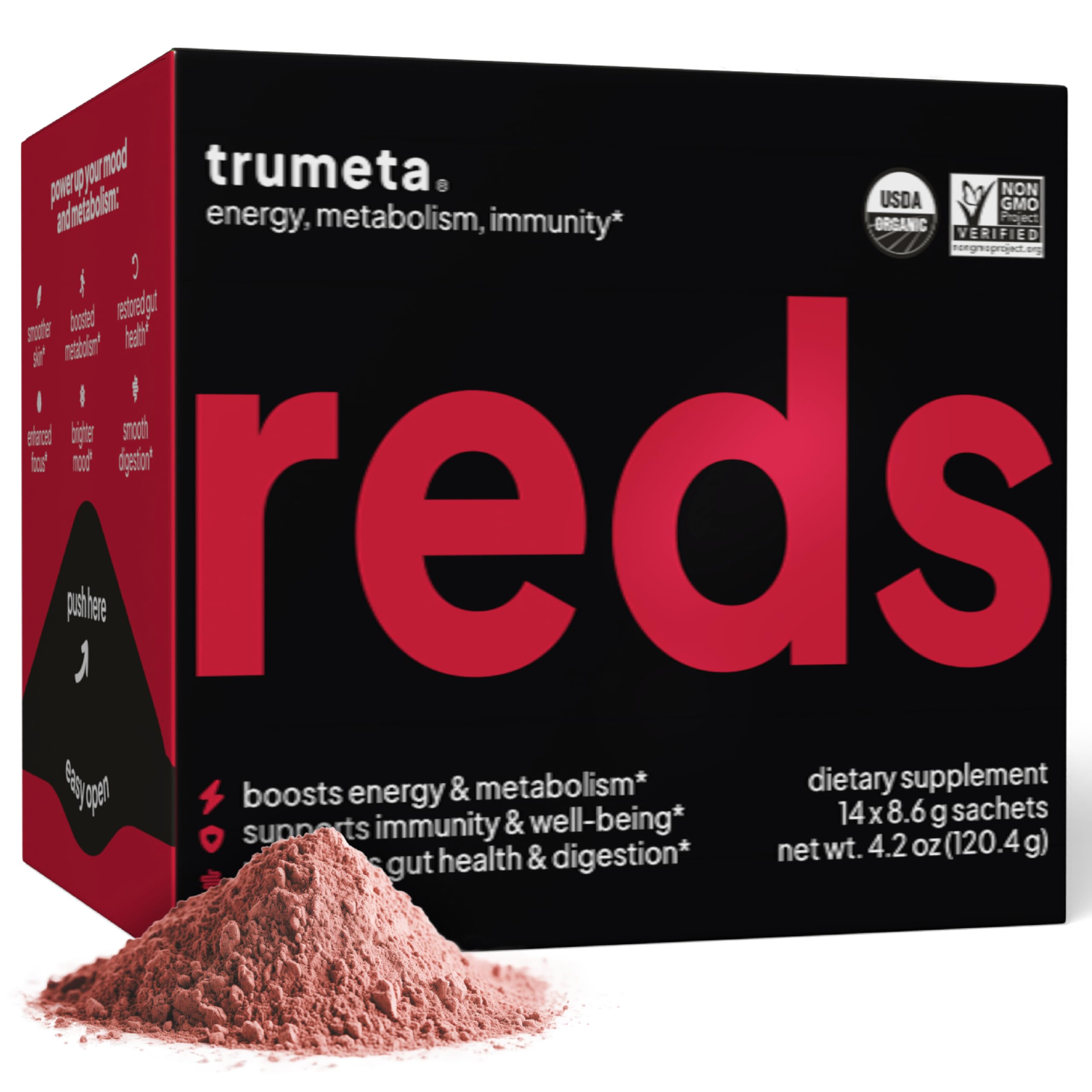 TRUMETA Superfood Reds Powder Packs – Immune Support & Memory