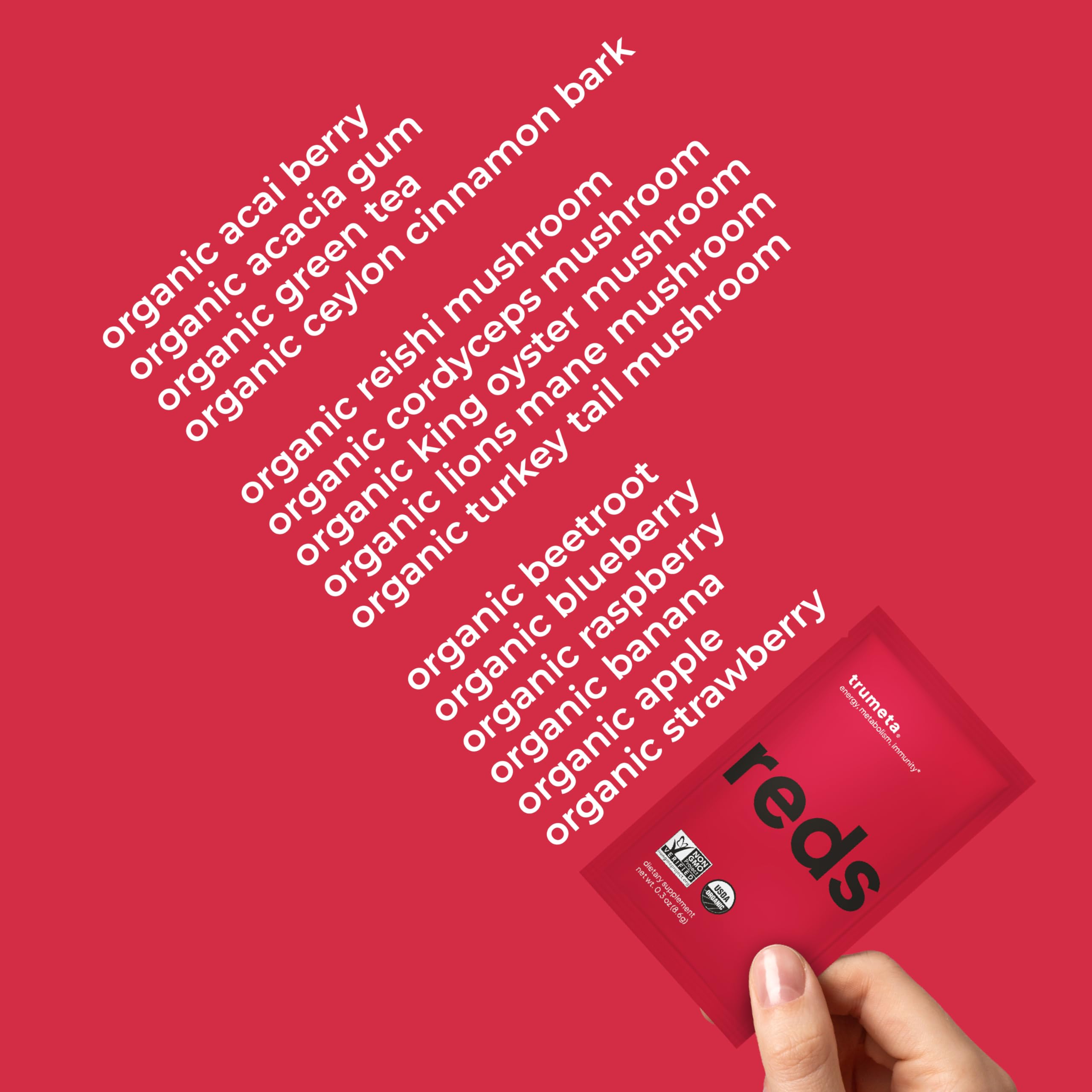 TRUMETA Superfood Reds Powder Packs – Immune Support & Memory