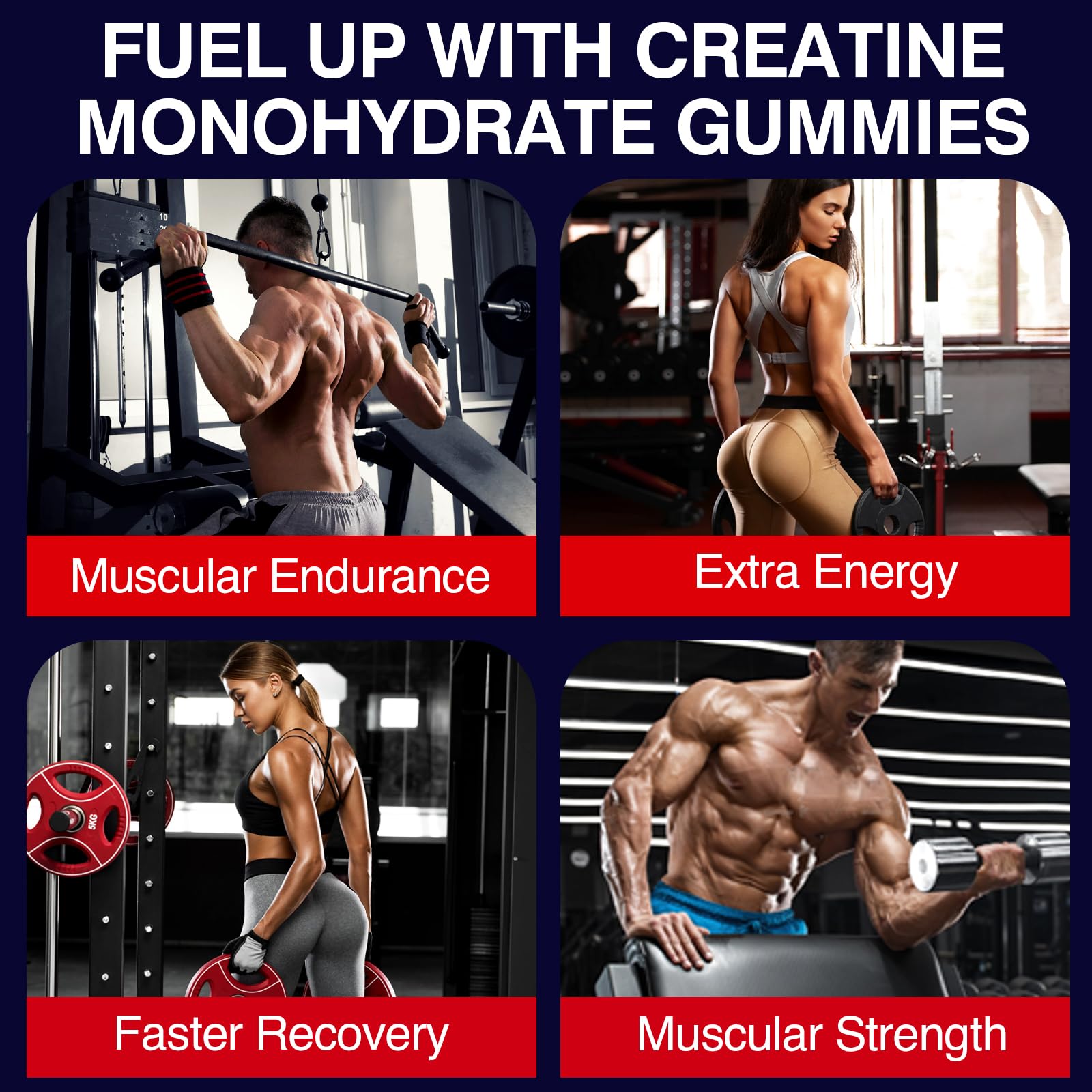 Trupretty Creatine Monohydrate Gummies – 5000mg, Vegan, Taurine & B6