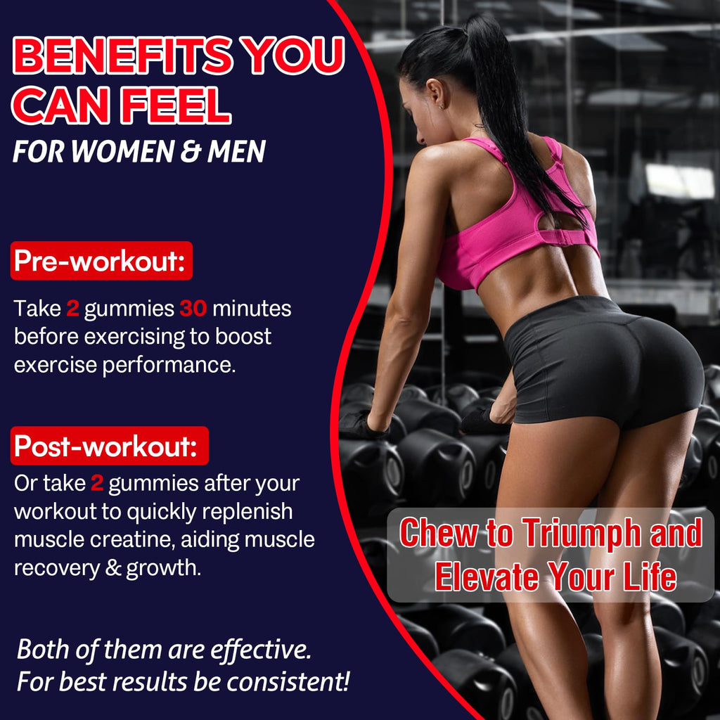 Trupretty Creatine Monohydrate Gummies – 5000mg, Vegan, Taurine & B6