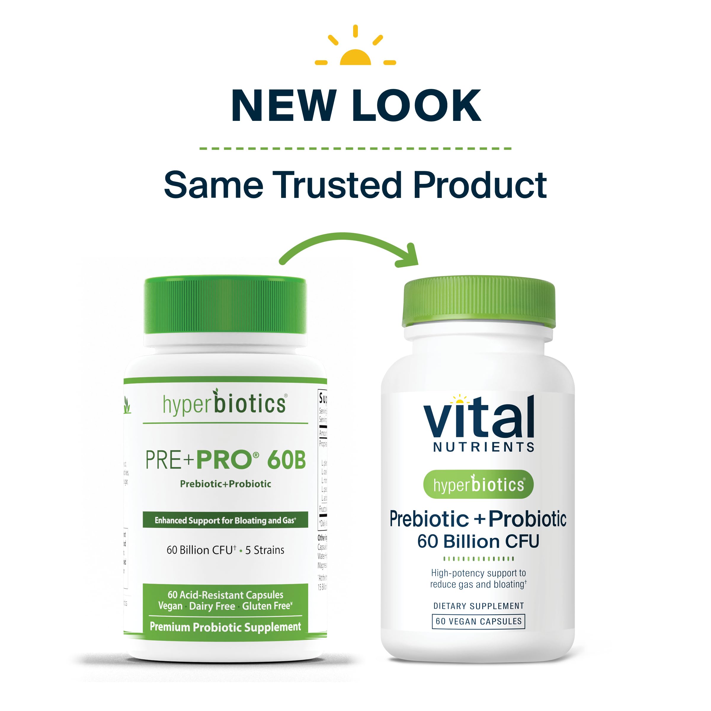 Hyperbiotics Vital Nutrients Prebiotic and Probiotic for Women and Men | 60 Billion CFU | Pre and Probiotics Supports Digestive Health, Constipation, Diarrhea, Gas & Bloating | 60 Vegan Capsules