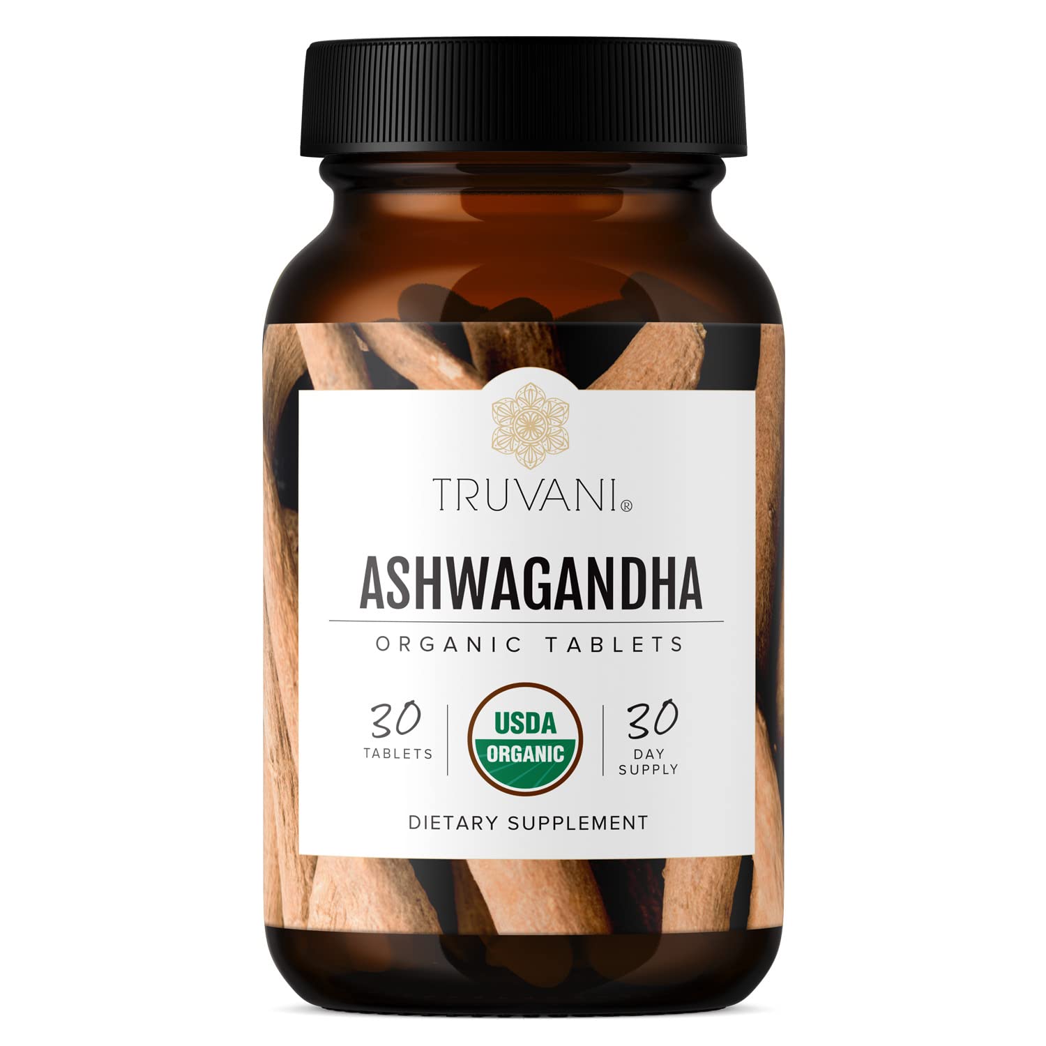 Truvani Organic Ashwagandha | Daily Energy, Mood, Brain Health & Sleep Support | 30 Day Non-GMO