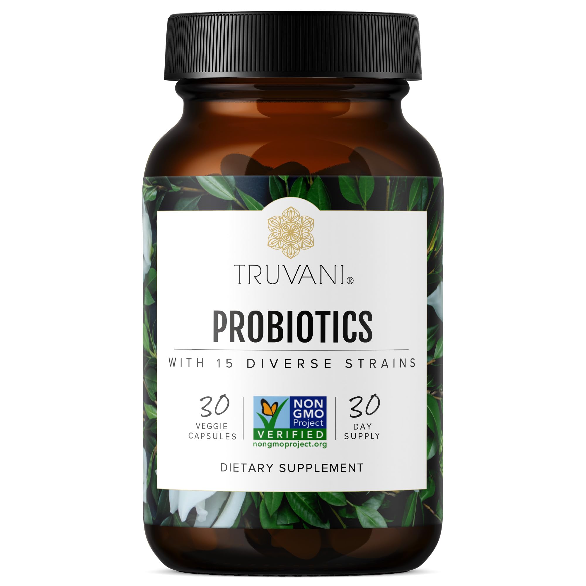 Truvani Probiotic Supplement | 30 Servings, 15B CFU | Vegan, Non-GMO