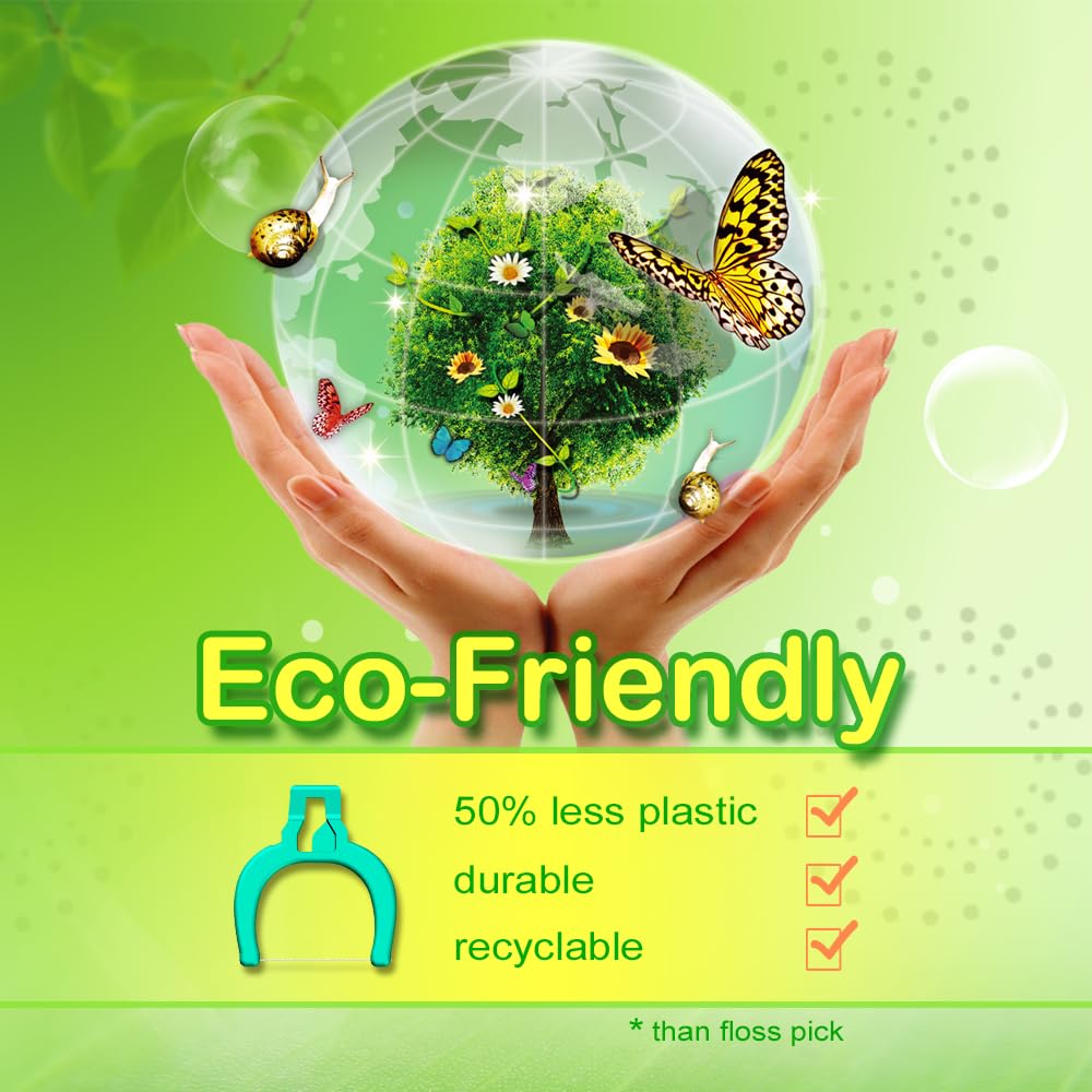 T.Smile NoFuss Dental Flosser Kit – 5-Inch Handle & 100 Refills (Fluoride Free)