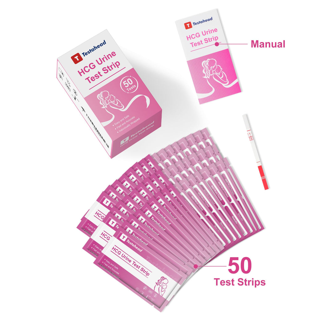 T TESTAHEAD Pregnancy Test Strips – 50 Count, High Sensitivity Home Test for Early Detection
