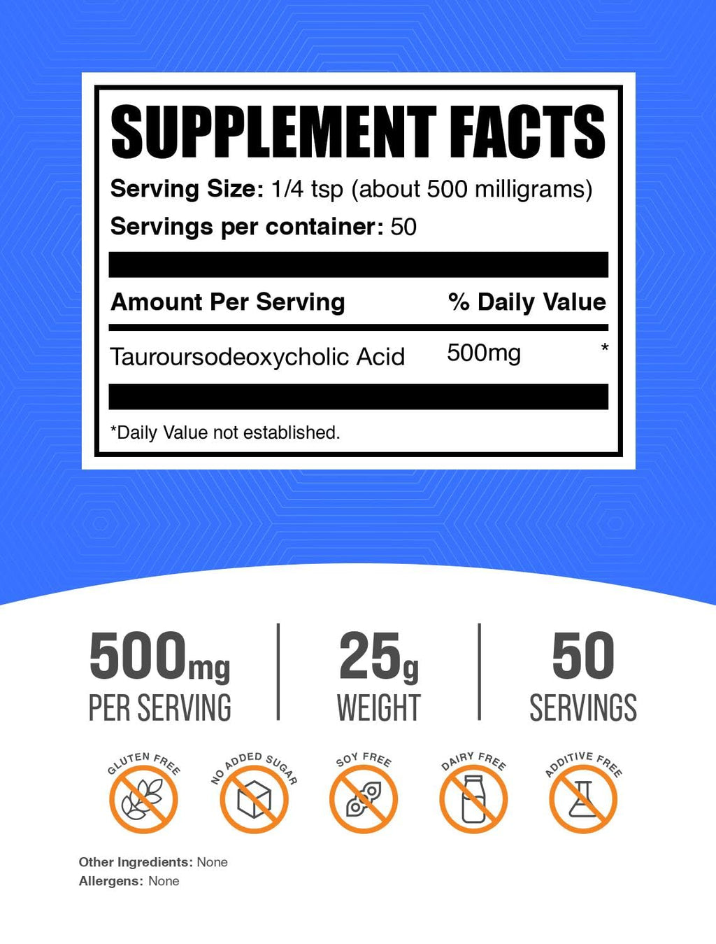 BulkSupplements.com TUDCA Powder 500mg – Tauroursodeoxycholic Acid for Liver Support (Gluten Free)